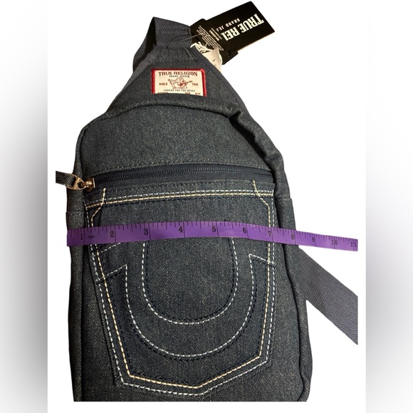 True Religion Unisex Indigo Blue Denim Grohl Sling Bag New With Tags - Picture 10 of 12